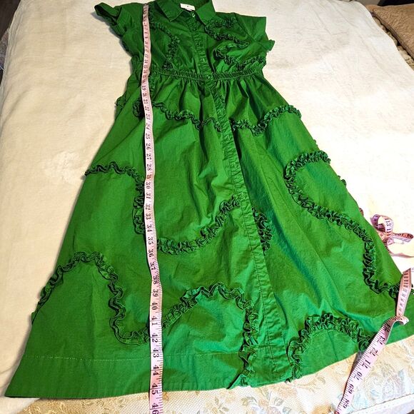 Kate Spade New York Green Ruffle Shirt Dress Medium M  Target Collaboration - Picture 7 of 8